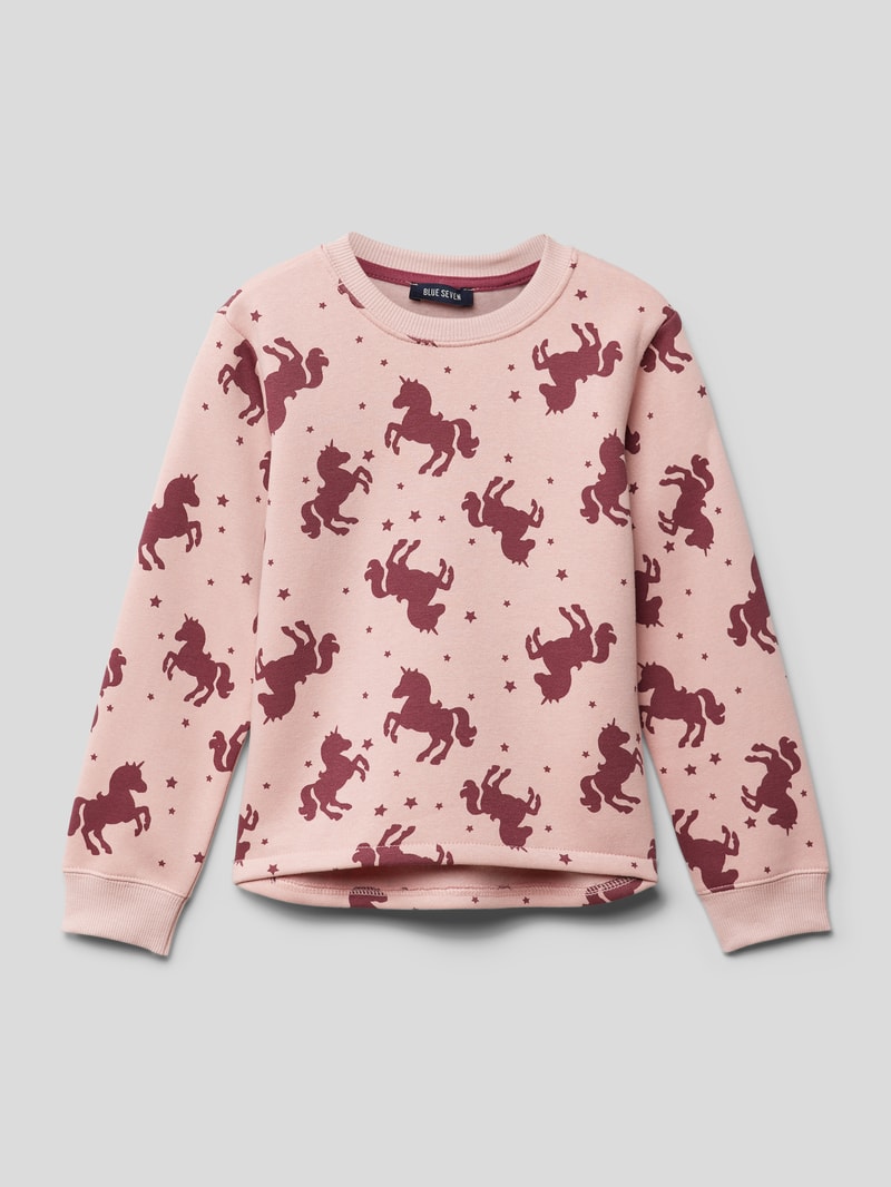 Sweatshirt mit Allover-Muster in rosa