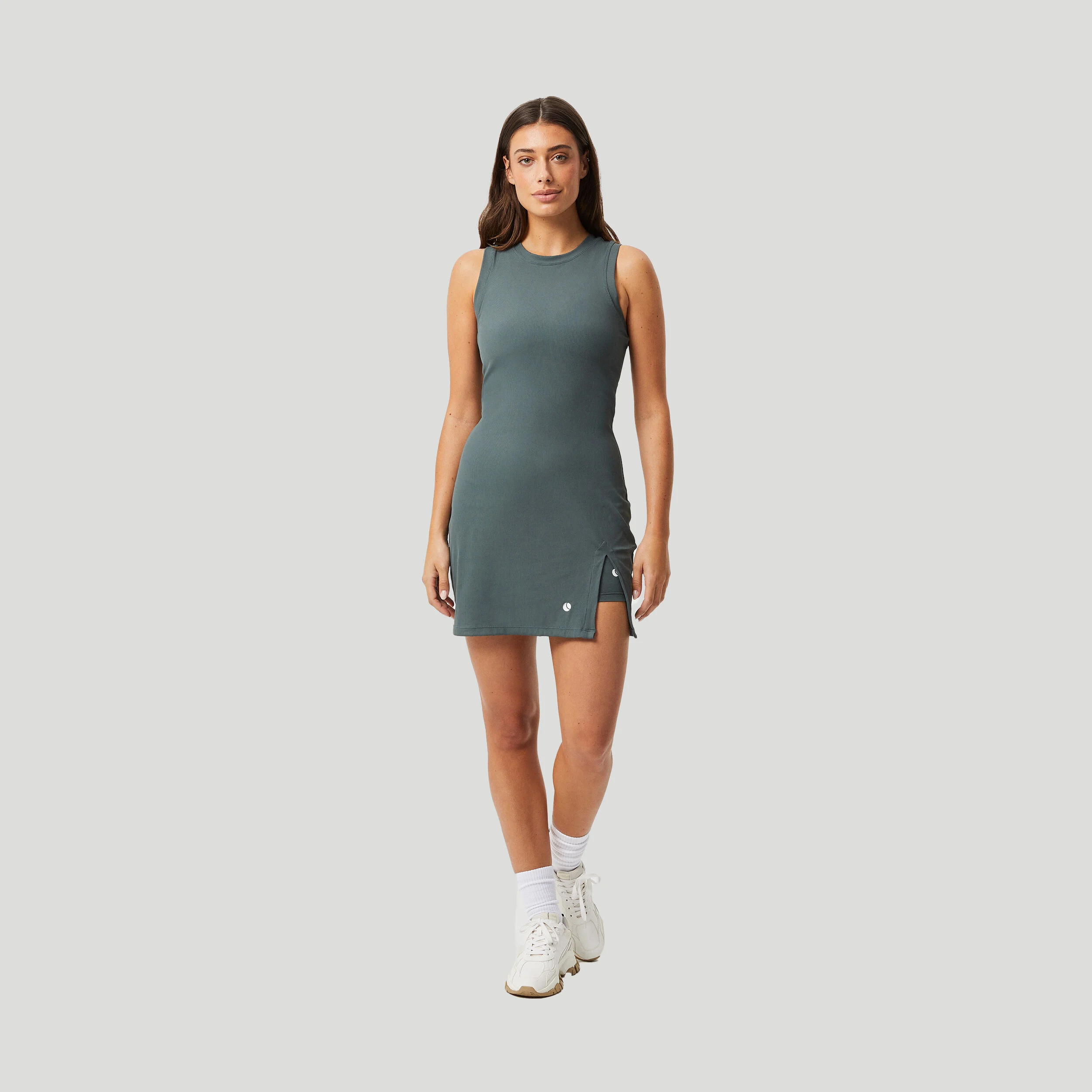 Ace Rib Kleid Damen - Dunkelgrün