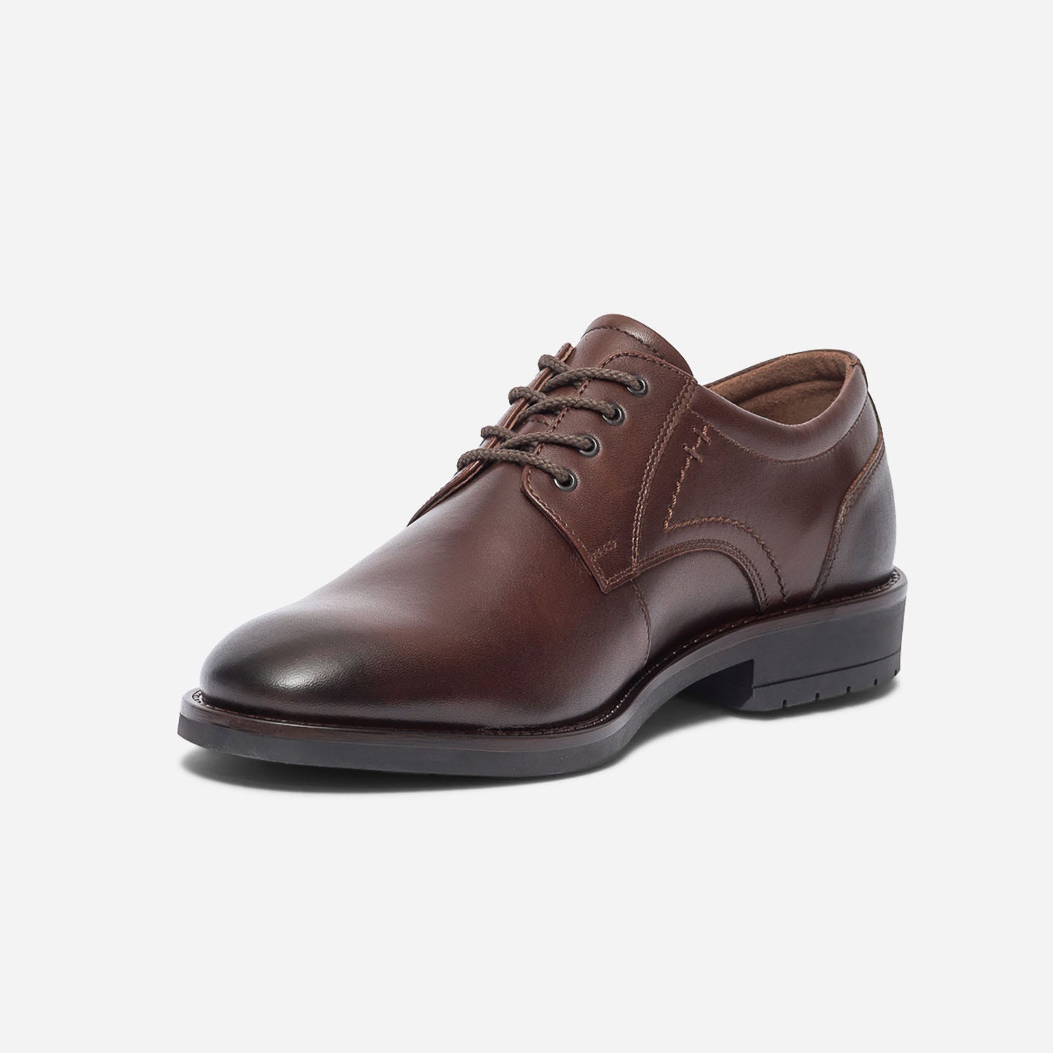 Derby confort marron en cuir