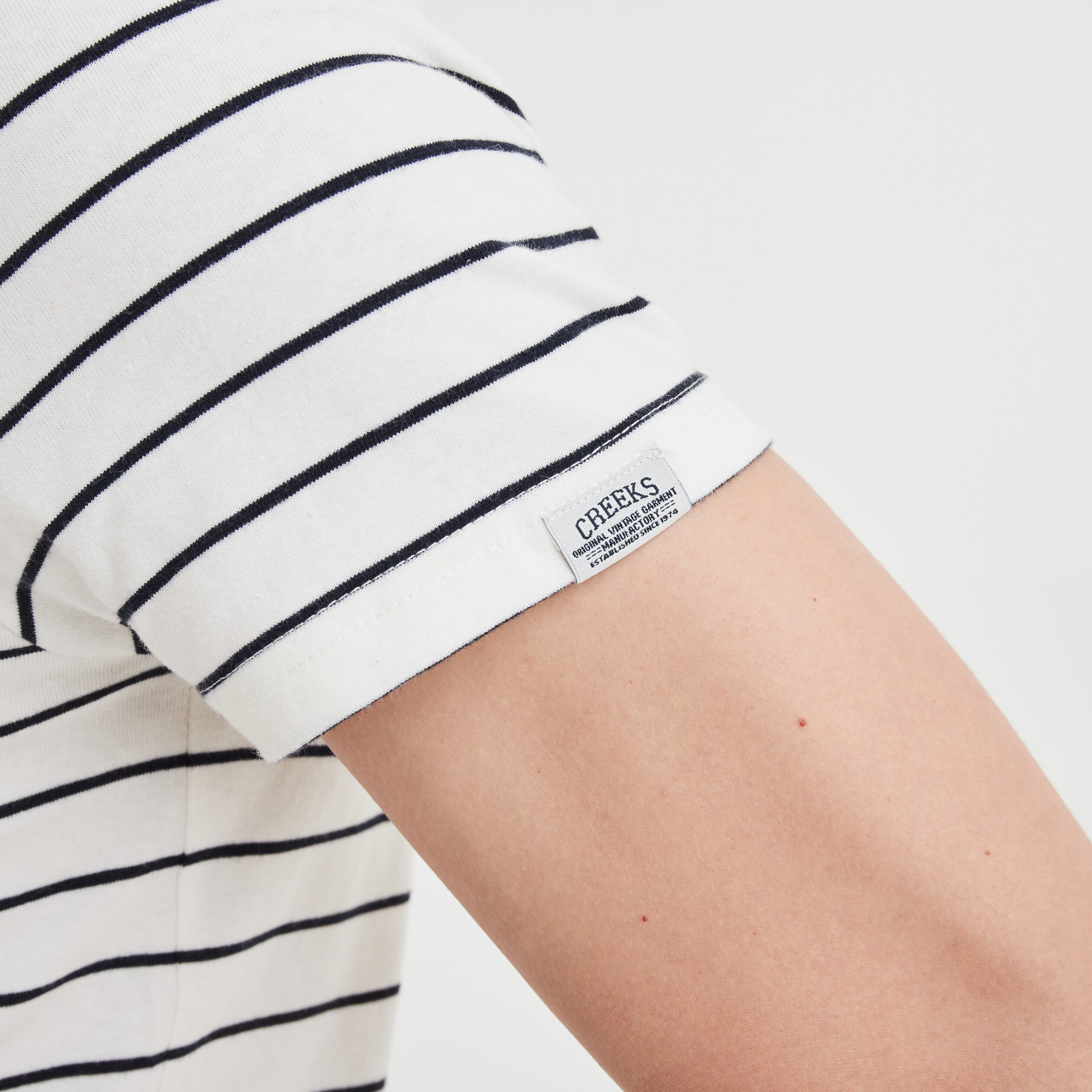 T-shirt col rond manches courtes Creeks ecru homme | La Halle