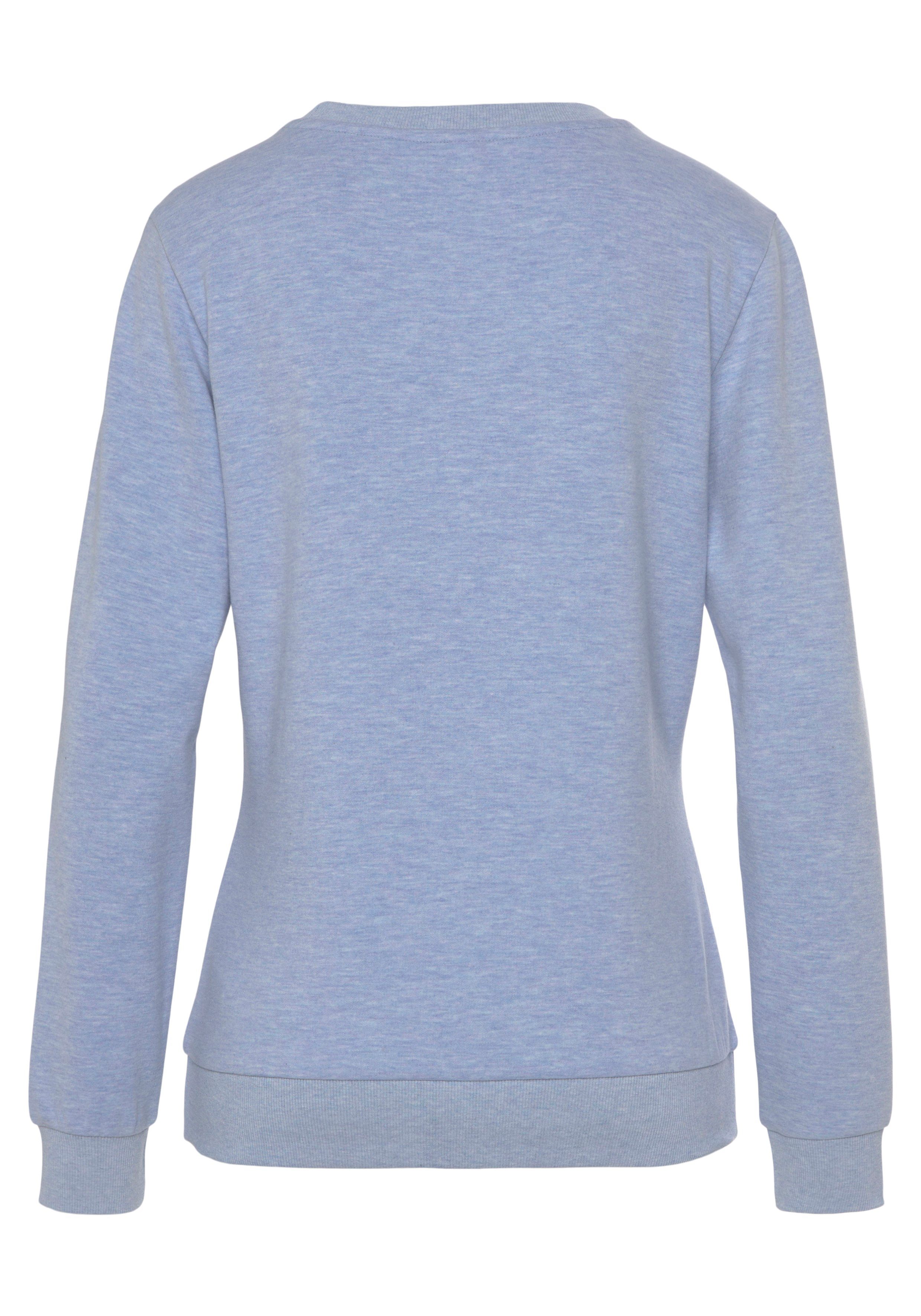 Bench. Loungewear Sweatshirt -Loungeshirt mit glänzender Logostickerei, Loungewear, Loungeanzug