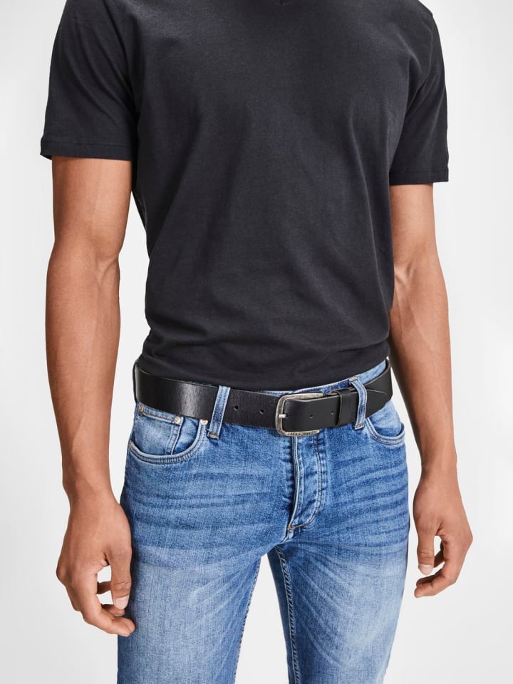 Jack & Jones Ledergürtel 'JACPAUL' Schwarz günstig kaufen