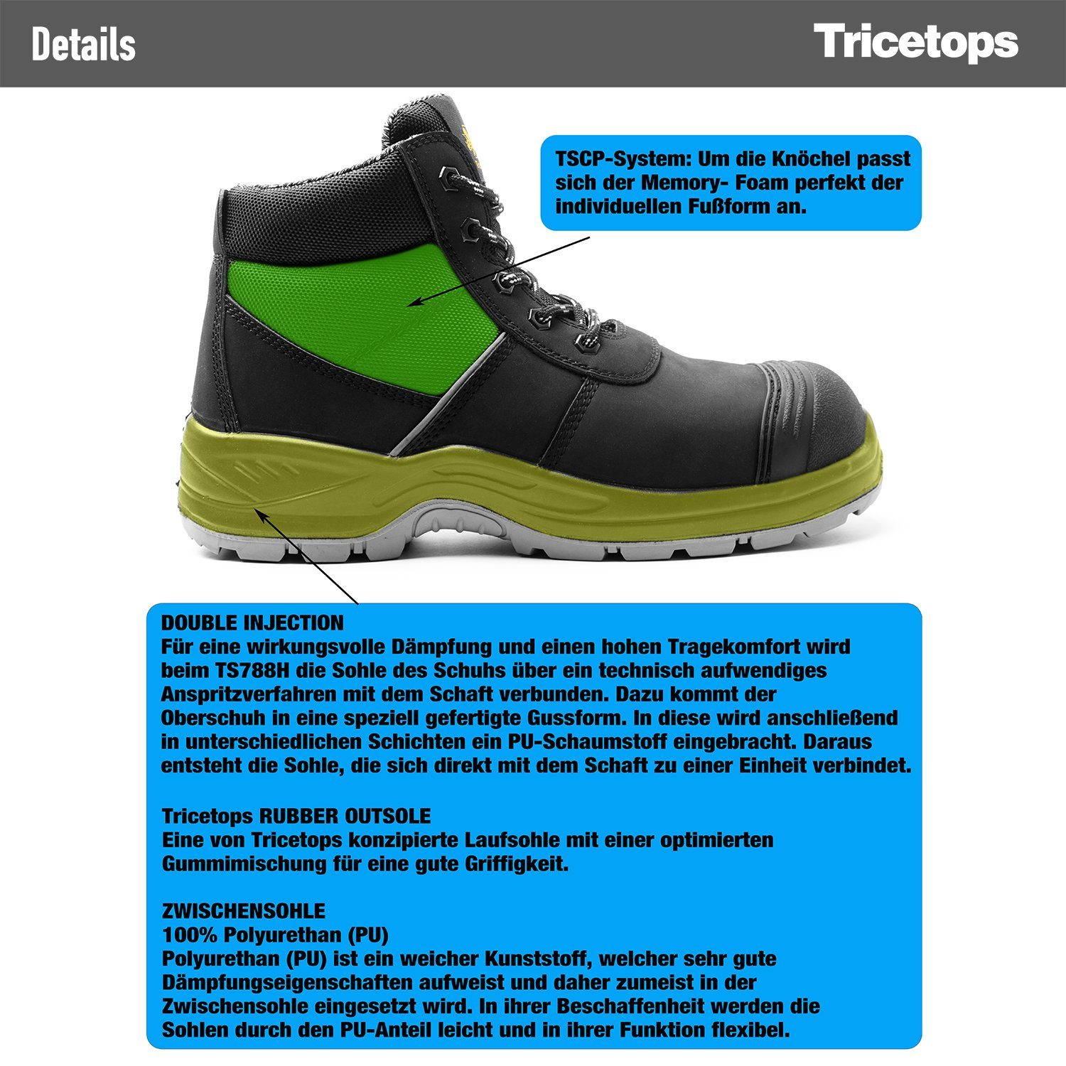 Tricetops TS788H Sicherheitsschuhe S3 Arbeitsschuhe Herren Arbeitsschuh
