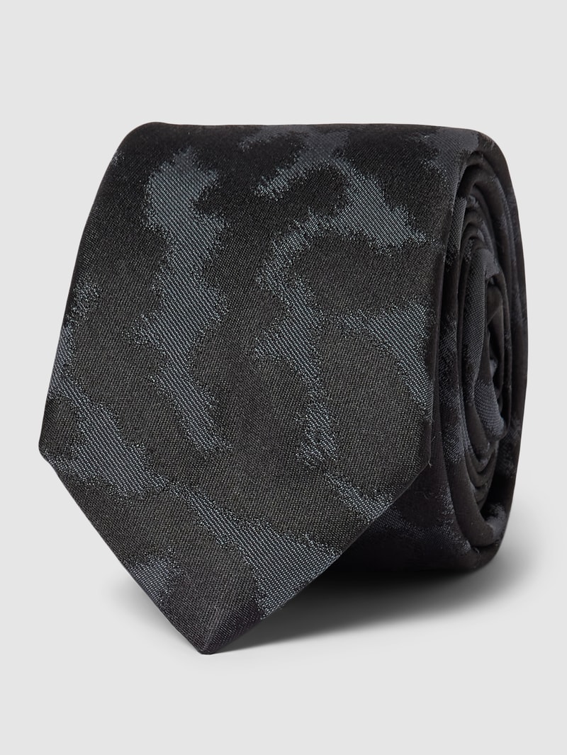 Seidenkrawatte mit Allover-Muster Modell 'Tie' (6 cm) in schwarz