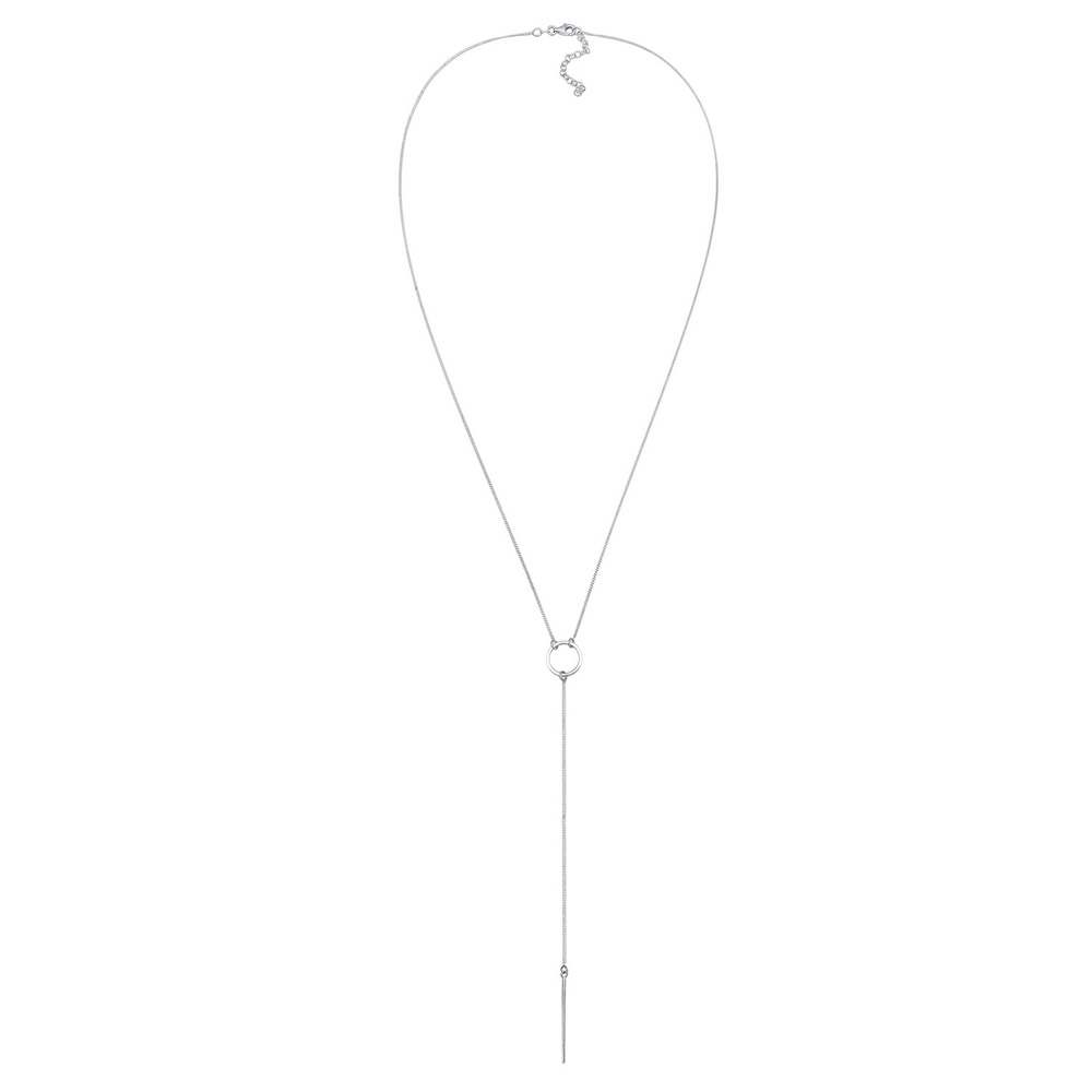 Elli Elli Collier Femmes Chaîne en Y Géo Minimaliste en Argent Sterling 925 collier