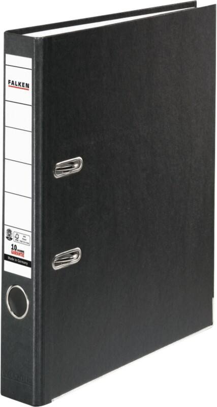Falken Ordner DIN A4 50 mm Schwarz 2 Ringe 11285285 Pappkarton, PP (Polypropylen)