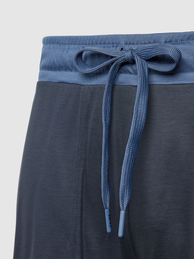 Pyjama-Hose in Two-Tone-Machart in dunkelgrau