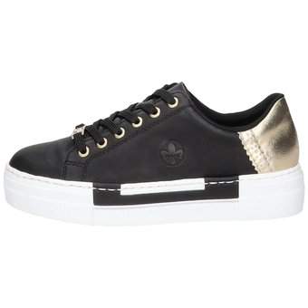 Rieker Plateau Sneaker in schwarz