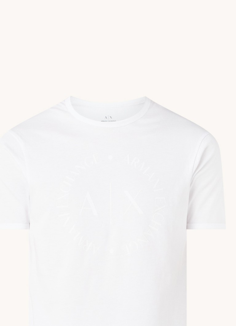 Armani Exchange T-krekls ar pūkaina logotipa apdruku