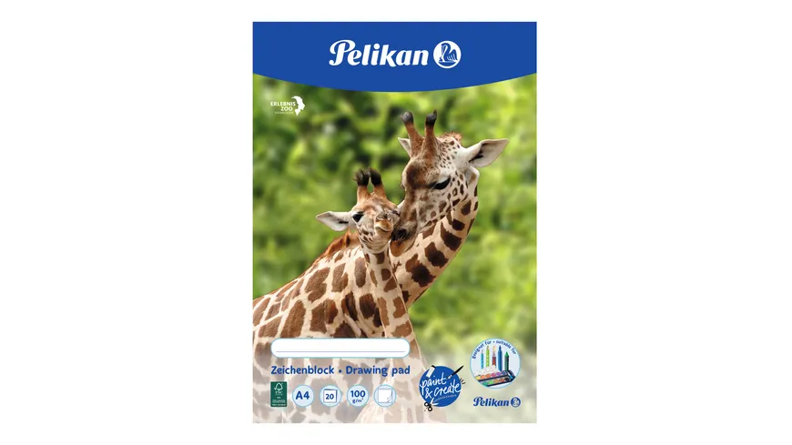Pelikan Zeichenblock A4 sortiert 20 Blatt 100g/qm