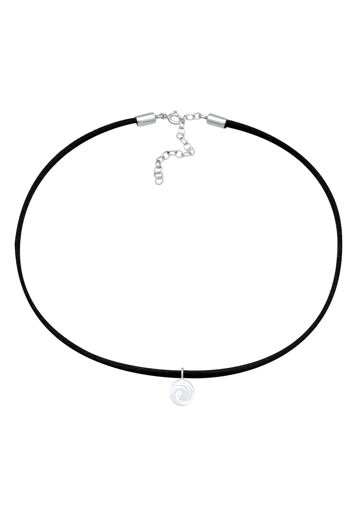 Elli ženska spiralna ogrlica s umjetnom kožom od 925 sterling srebra