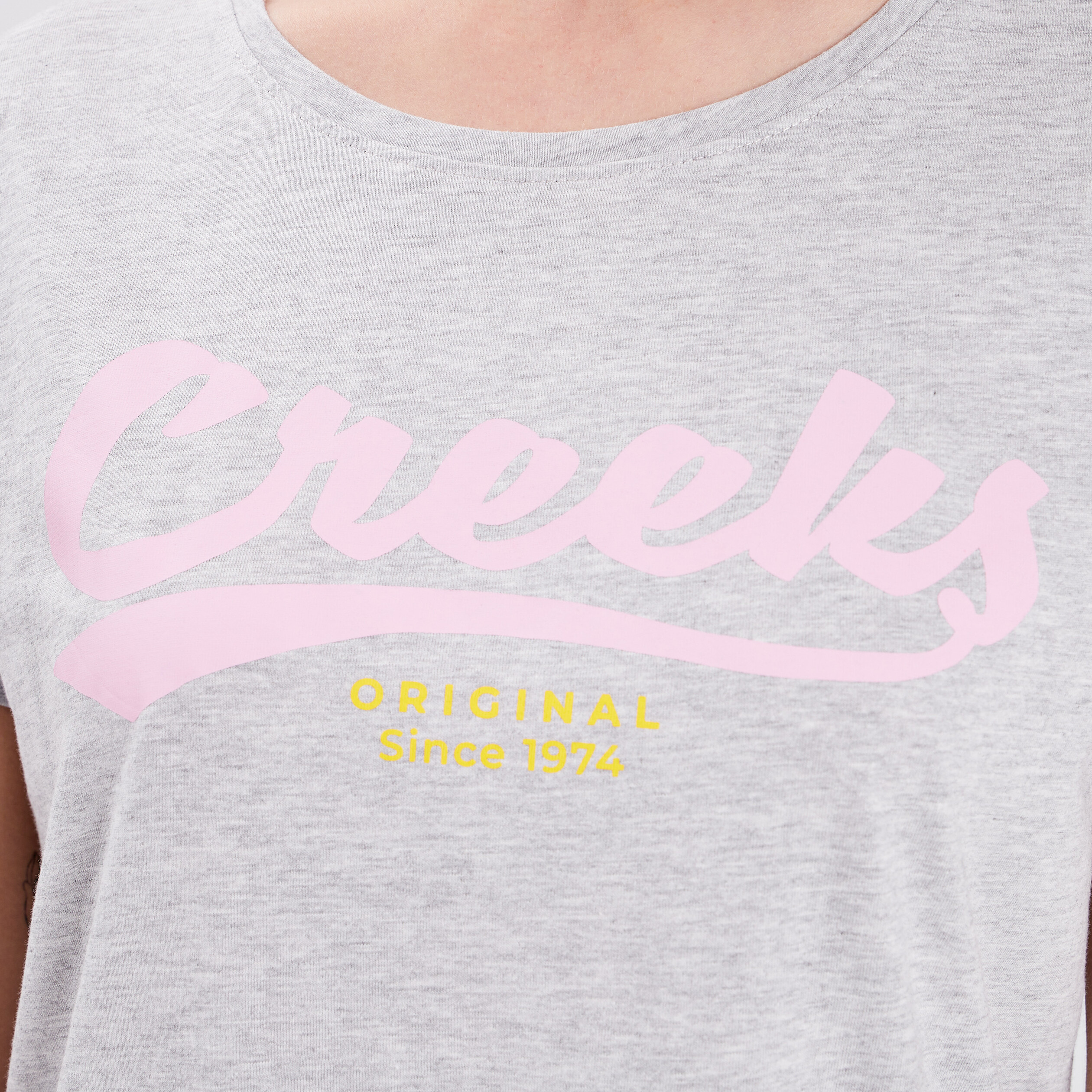 T-shirt col rond Creeks gris clair femme | La Halle