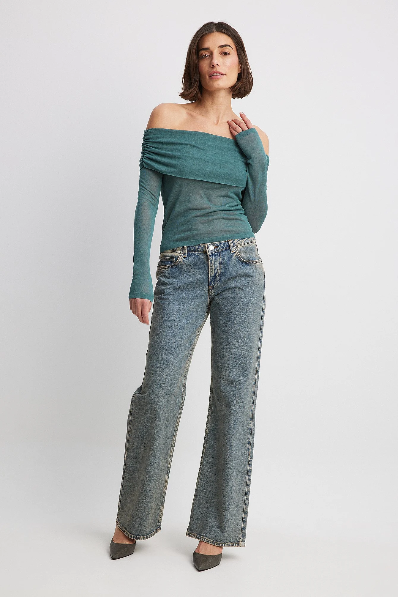 Drapiertes Feinstricktop