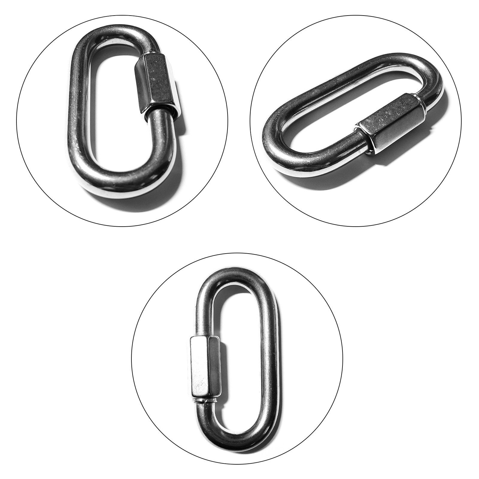 IGcons Rundstahlkette Kettenverbinder Kettenglied M4 Edelstahl A4 Festigkeitsklasse 70, Edelstahl, Ø 4 mm, (1-St)
