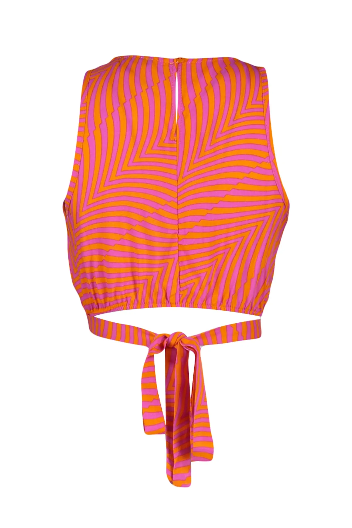 Trendyol Collection  Orangefarbene Bluse aus gewebter Viskose mit geometrischem Muster TWOSS23BZ00046