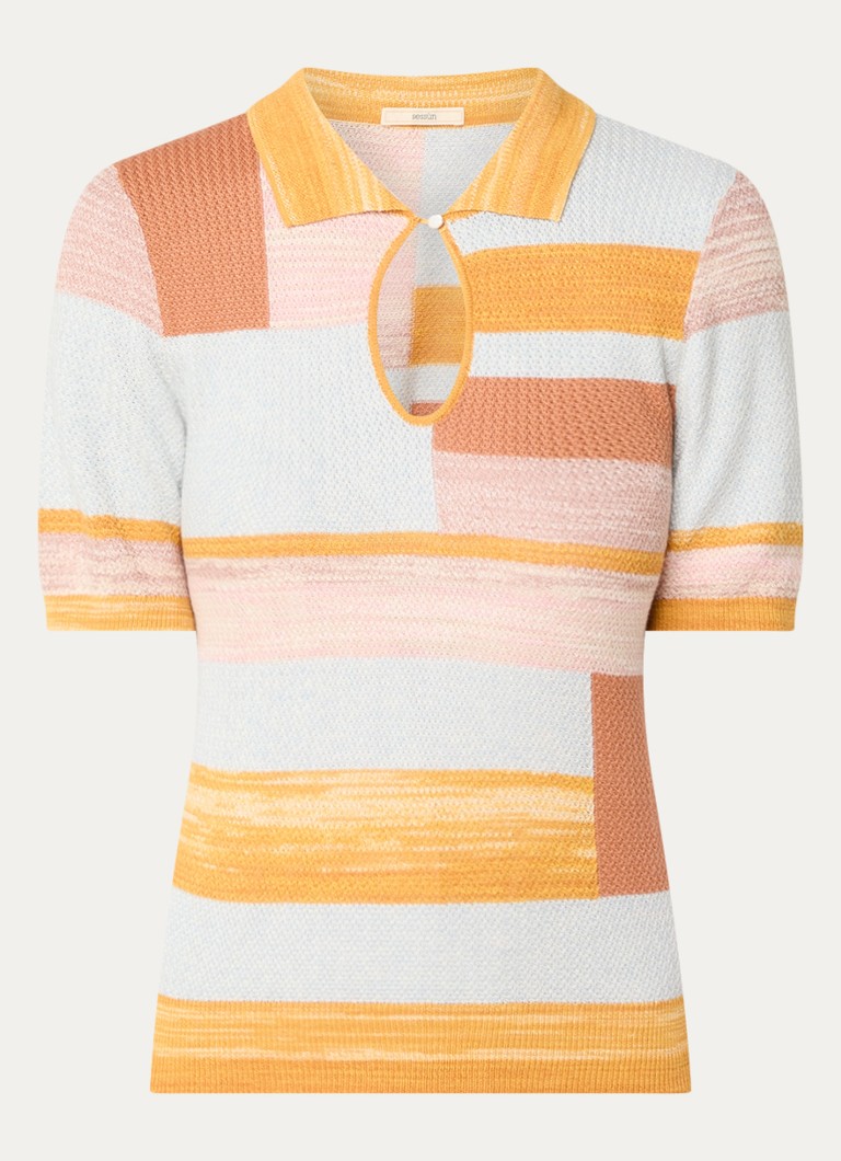 Sessùn Fine knit top with colour blocking