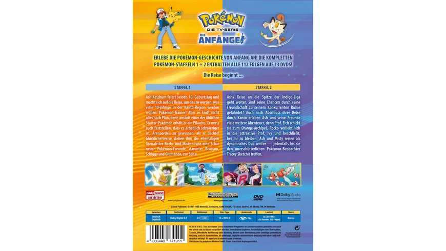 Pokemon - Die TV-Serie: Staffel 1+2  [13 DVDs]