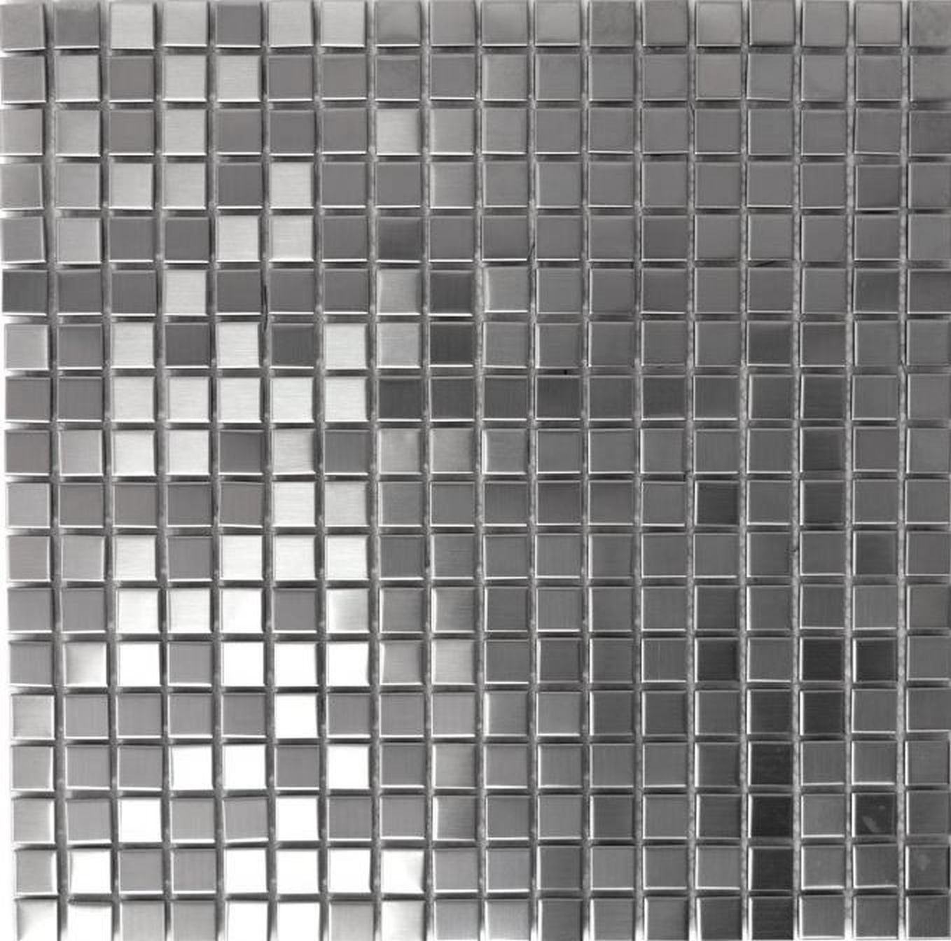 Mosani Mosaikfliesen Edelstahl Mosaik Fliese silber gebürstet matt Küchenwand