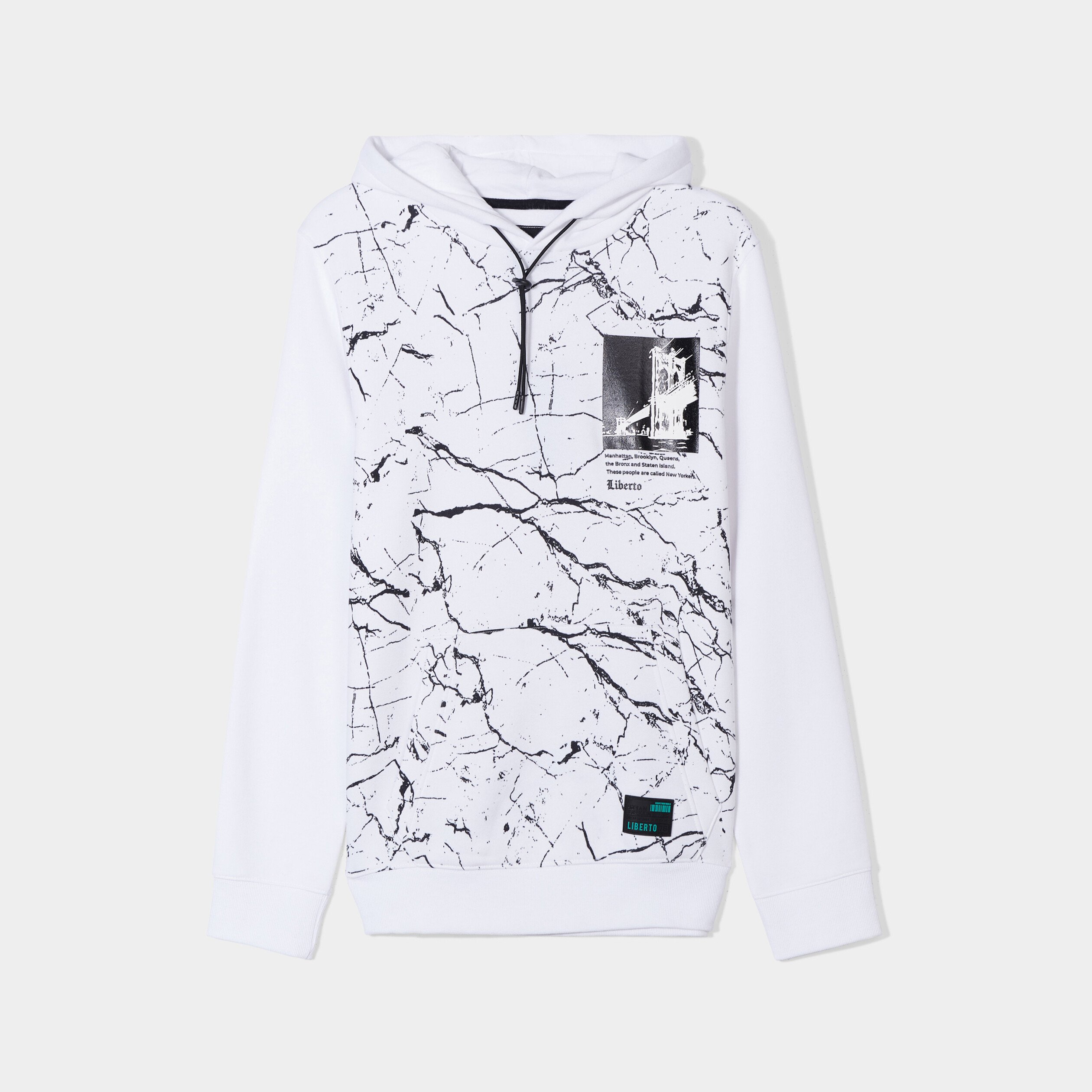 Sweat à capuche hoodie Liberto blanc homme | La Halle