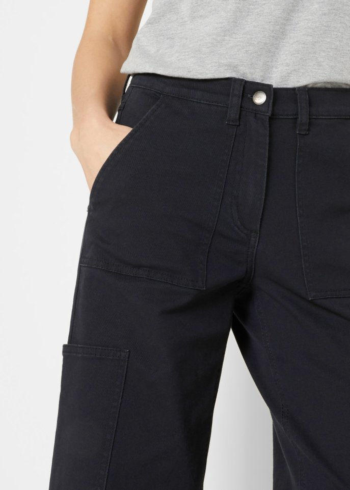 Weite Twillhose im Cargo-Look