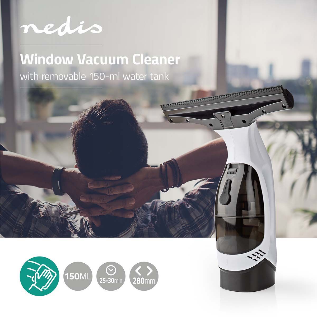 Nedis VCWI220WT Fenster Staubsauger