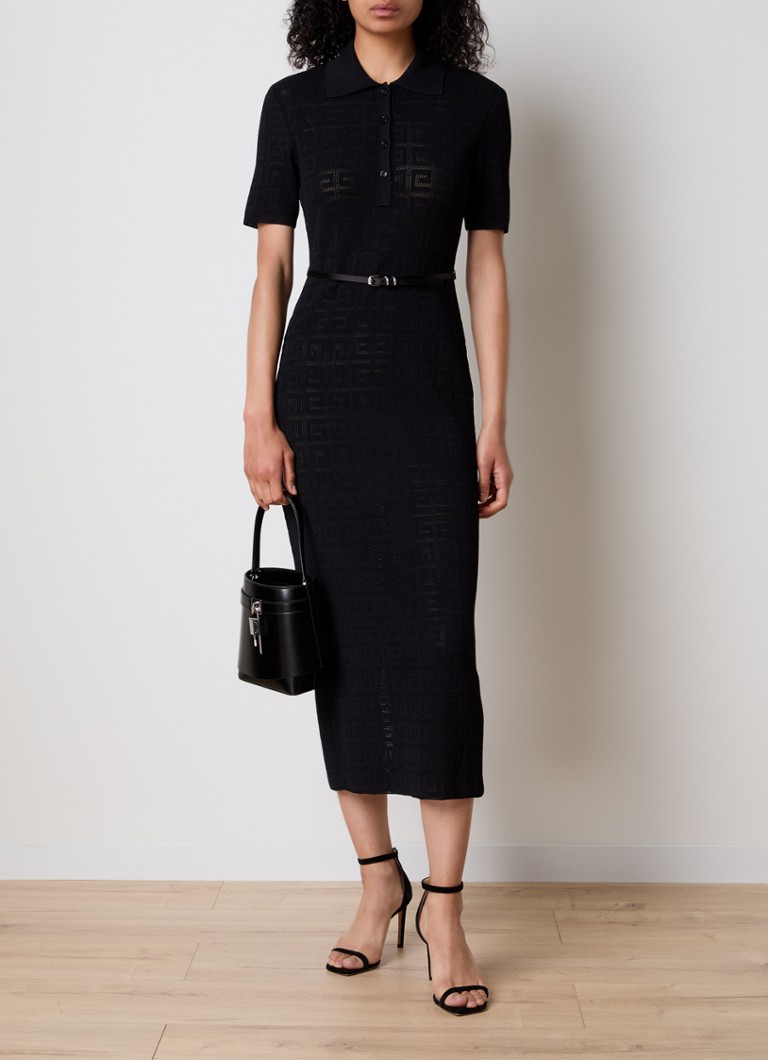 Givenchy midi dress with jacquard logo print and belt