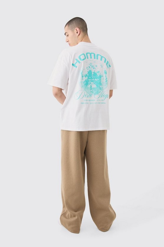 Oversize T-Shirt mit Homme Disco Print
