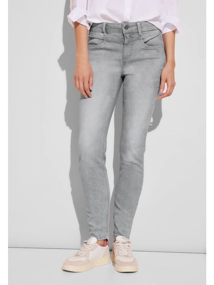 Street One Jeans in light grey random wash günstig kaufen