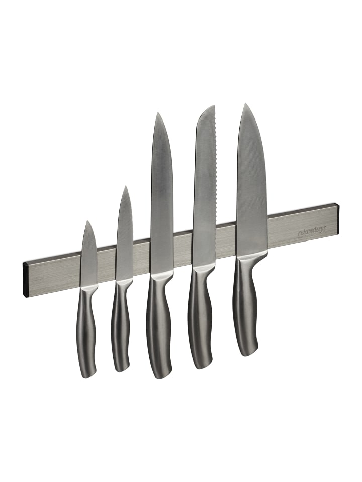 relaxdays Magnetleiste in Silber/ Schwarz - 40 cm günstig kaufen onesize