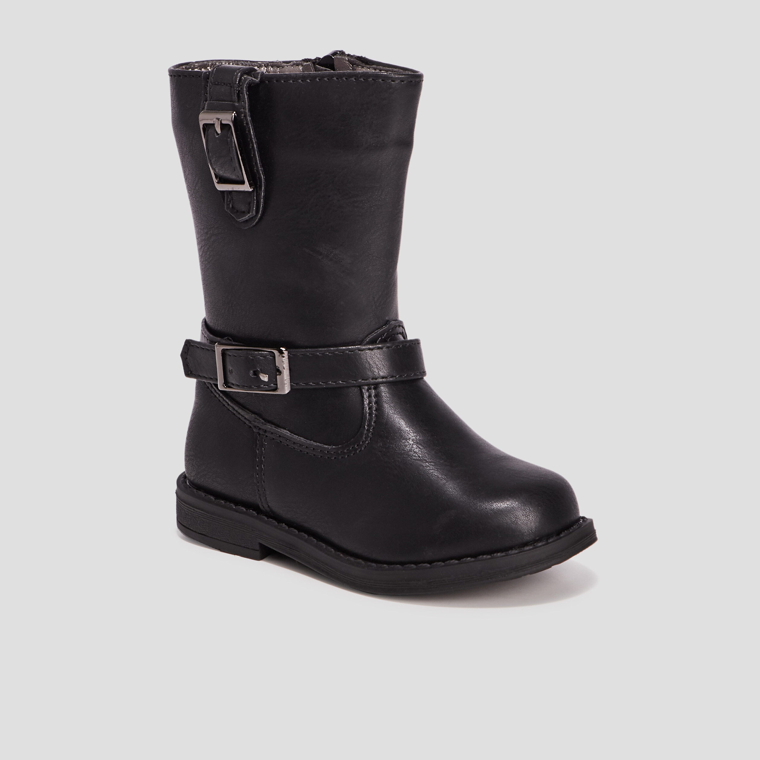 Bottes zippées avec boucles noir bébé fille | La Halle
