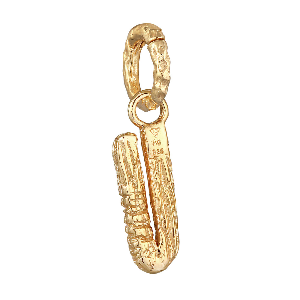Elli Elli Pendentif Femmes Lettre U Look Organique en argent sterling 925 plaqué or Pendentif
