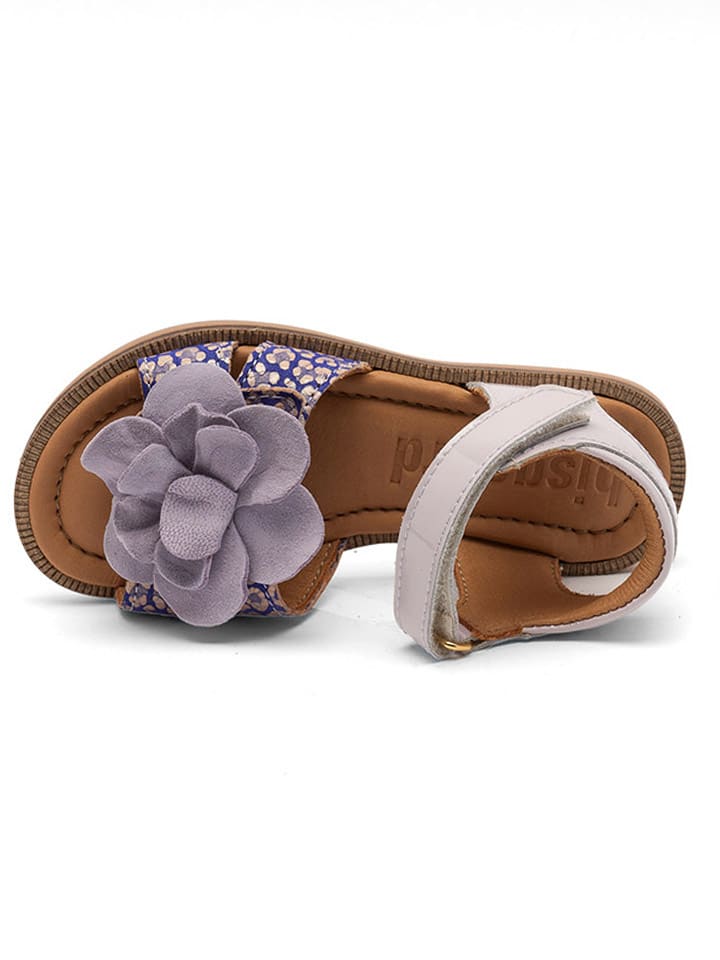 bisgaard Leder-Sandalen in Lila/ Dunkelblau günstig kaufen