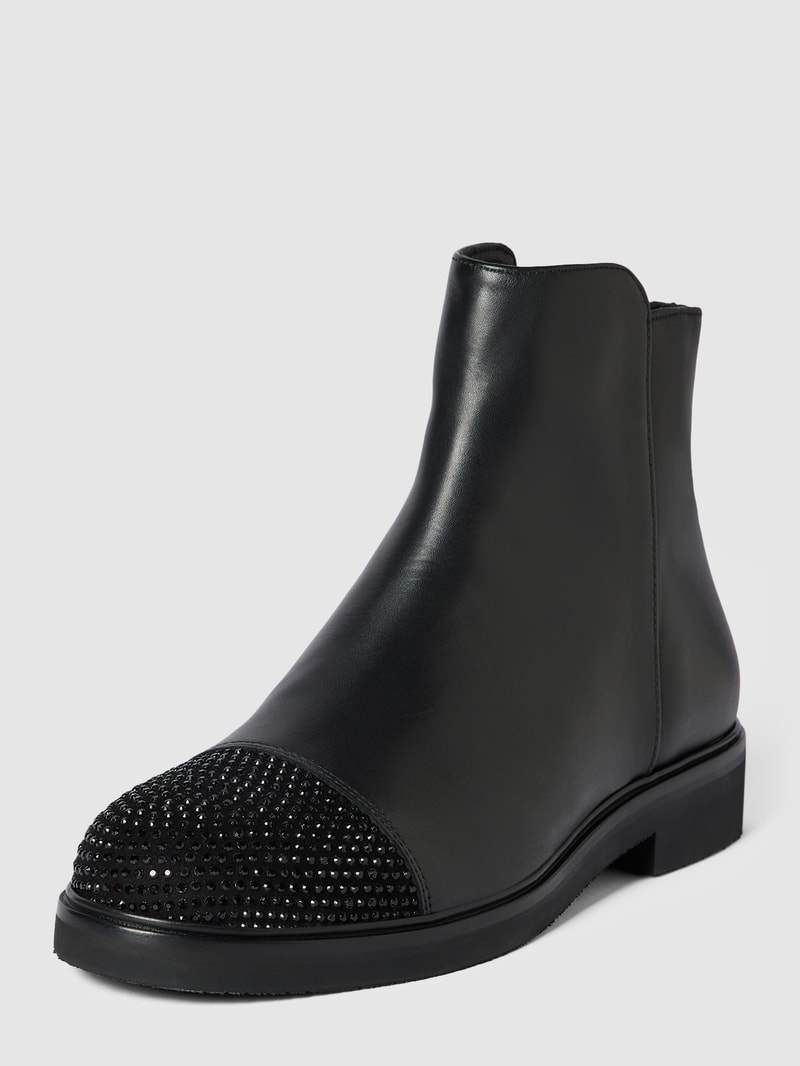 Stiefeletten mit Strasssteinbesatz in schwarz