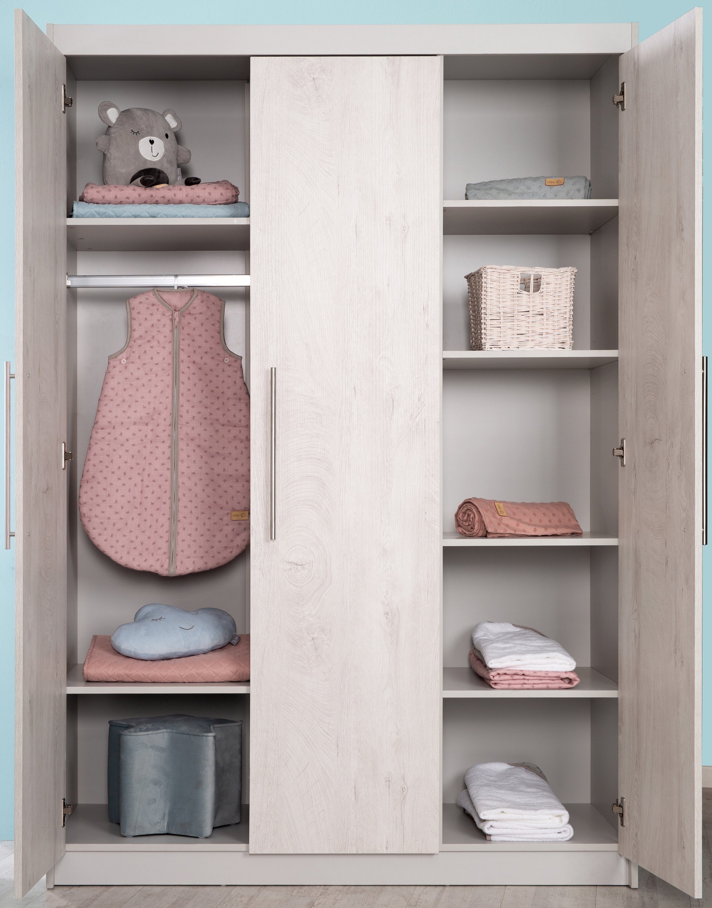 roba® Kinderkleiderschrank Maren 2, 3-türig