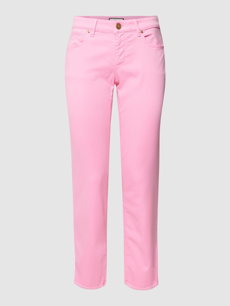 Jeans mit ausgefransten Beinabschlüssen Modell 'CLAIRE CROPPED' in pink