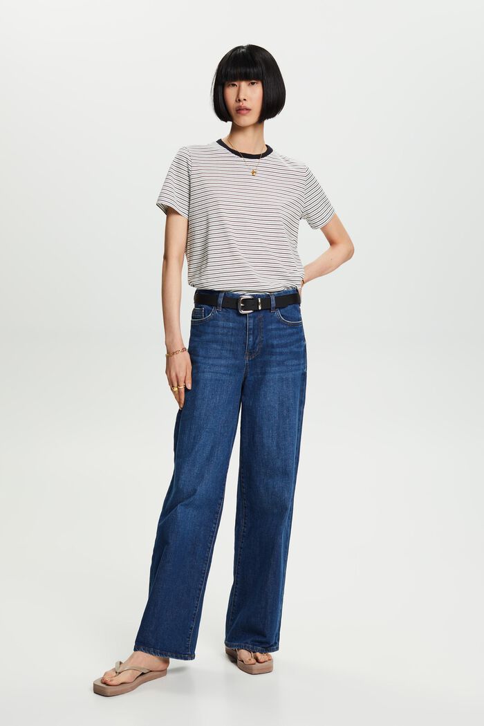 T-Shirt mit Streifen, 100% Baumwolle