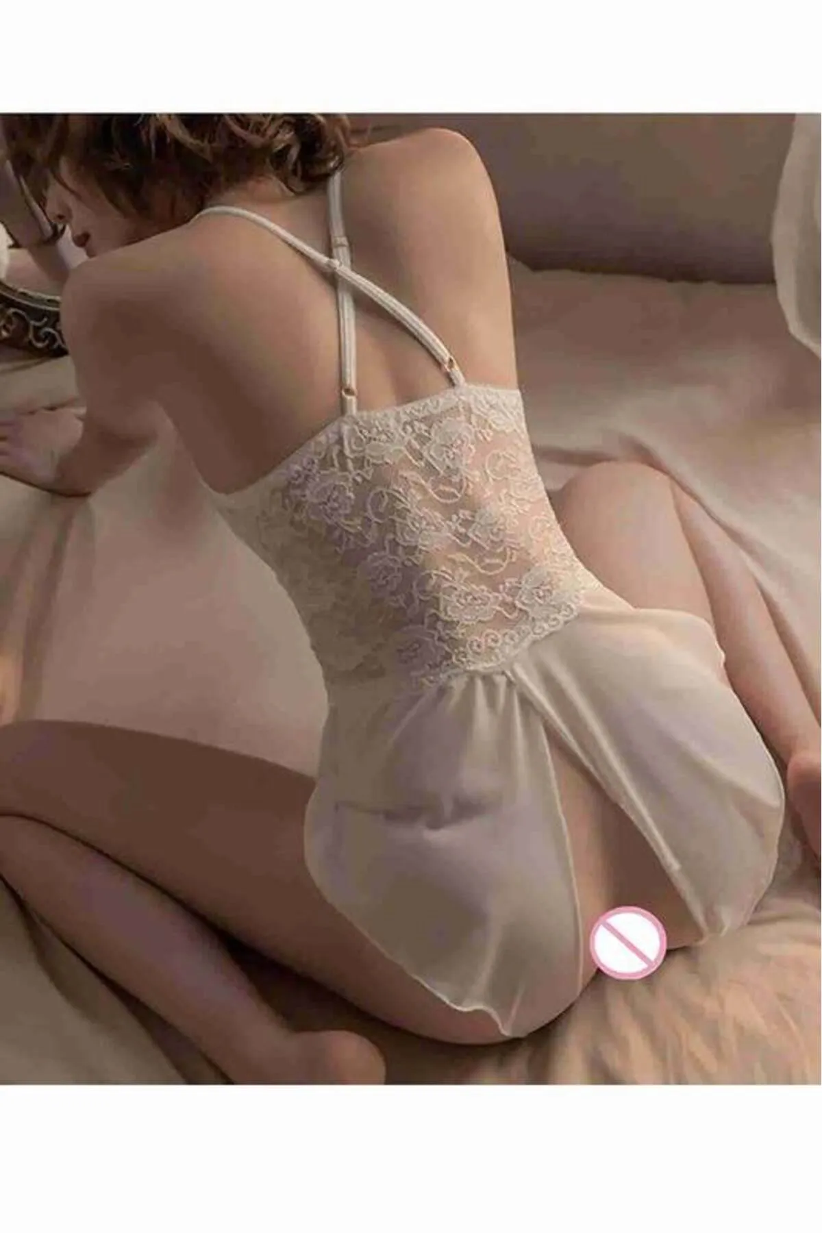 Merry See  Special Area Open Fancy Unterwäsche Nachtwäsche Body Weiß – Ms3119