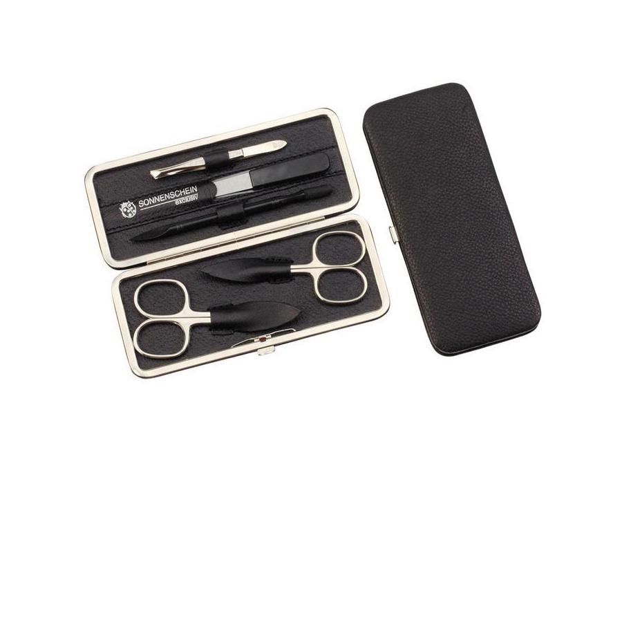 Manicure-Etui, Nappa-Vollrindleder, vernickelt
