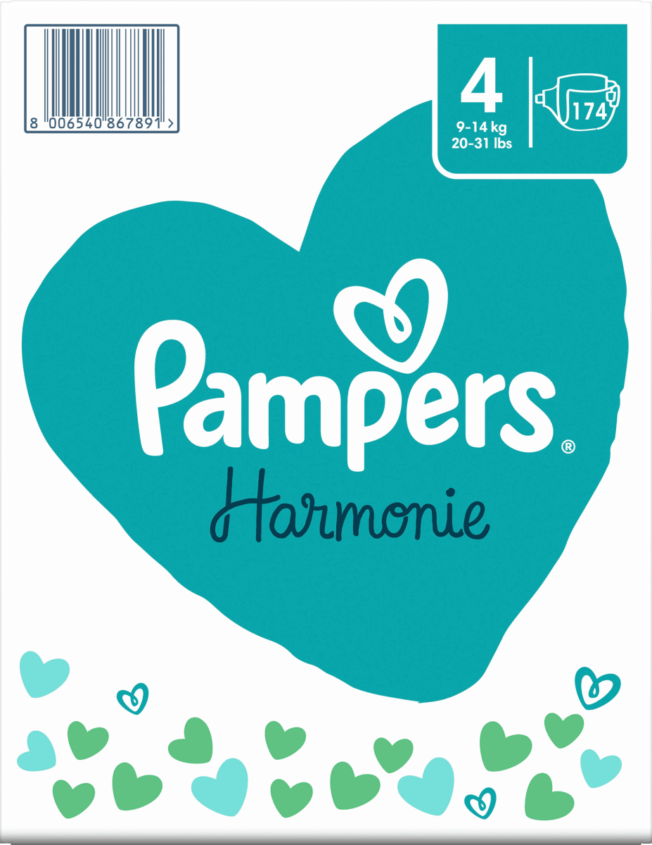 Windeln Harmonie Gr.4 Maxi (9-14 kg), Monatsbox, 174 St