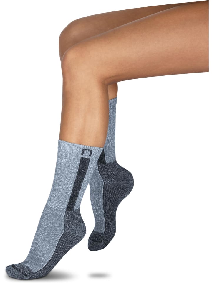 normani 2 Paar Merino Wander- und Arbeitssocken Nowra in Blau/Grau günstig kaufen