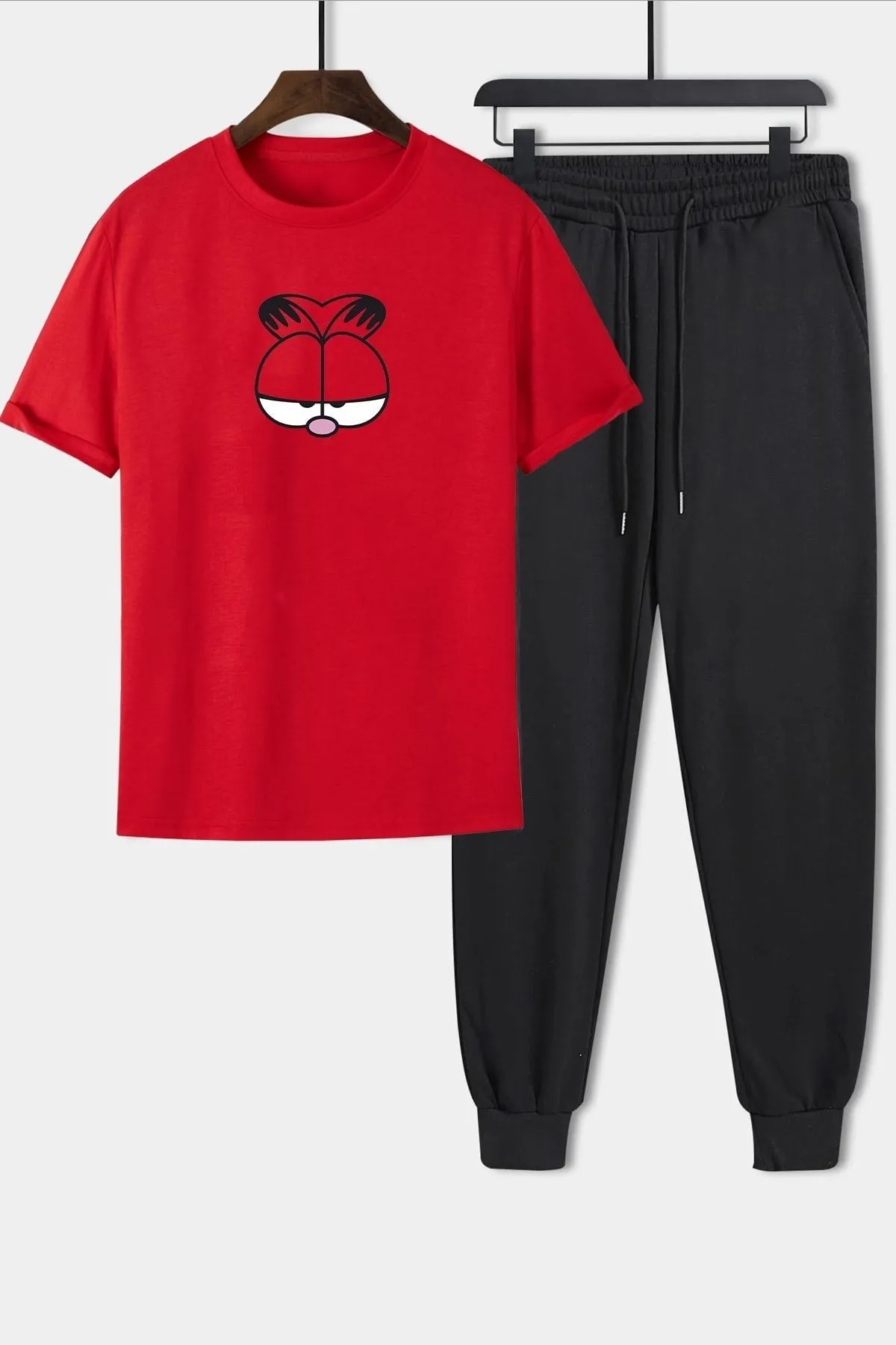 uyguntarz  Zweiteiliges Unisex-Trainingsanzug-Set mit Garfield-Print