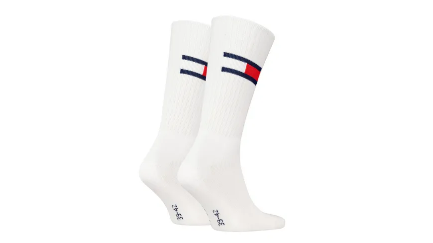 TOMMY HILFIGER Unisex Socken TJ Flag 2er Pack white