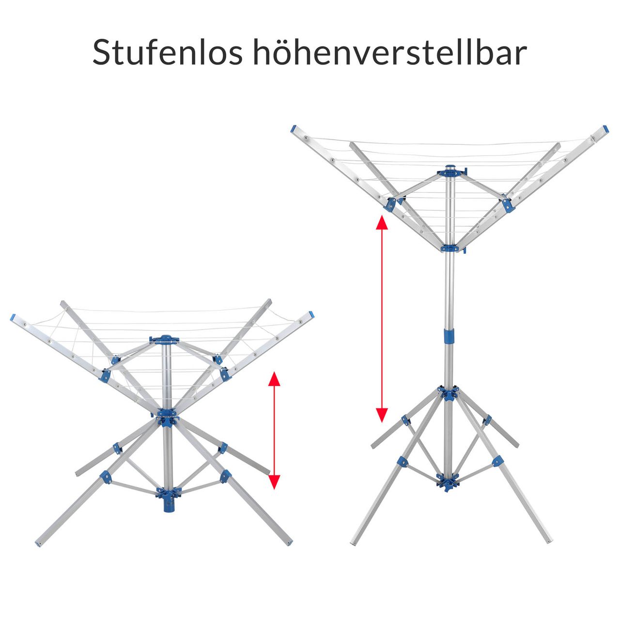 DEUBA Wäschespinne Camping 240 x 186cm silber / blau