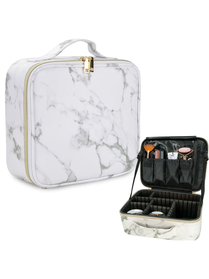 Intirilife Make Up Tasche in Marmor Optik in Gau - Weiß günstig kaufen onesize