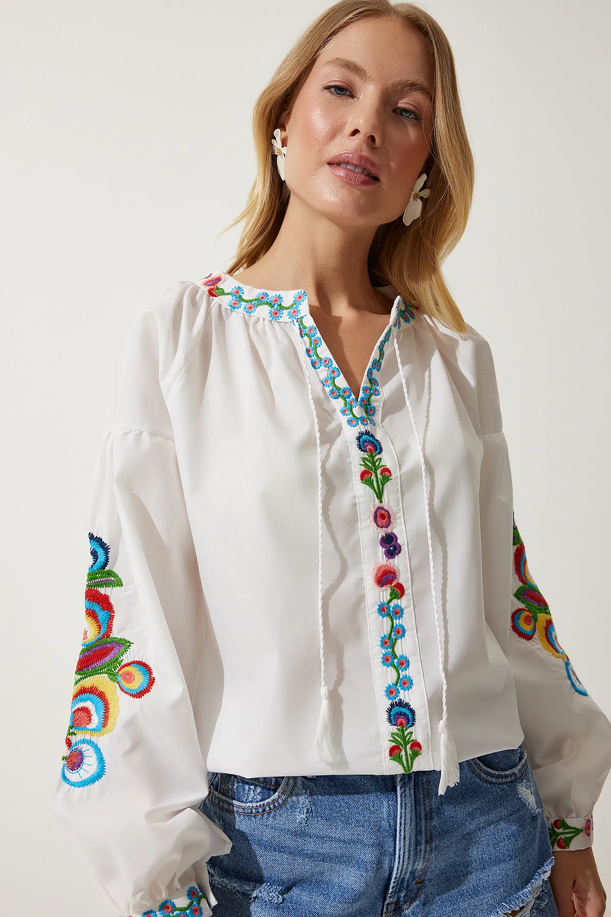 Happiness İstanbul  Bluse - Weiß - Regular Fit