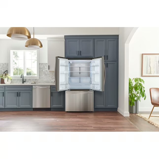 LG Counter-Depth MAX 26.5-cu ft Counter-depth Smart French Door Refrigerator with Ice Maker (Stainless Steel) ENERGY STAR