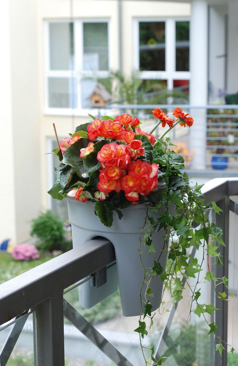 KHW KHW Geländerblumentopf Flowerclip, 3er Set, grau