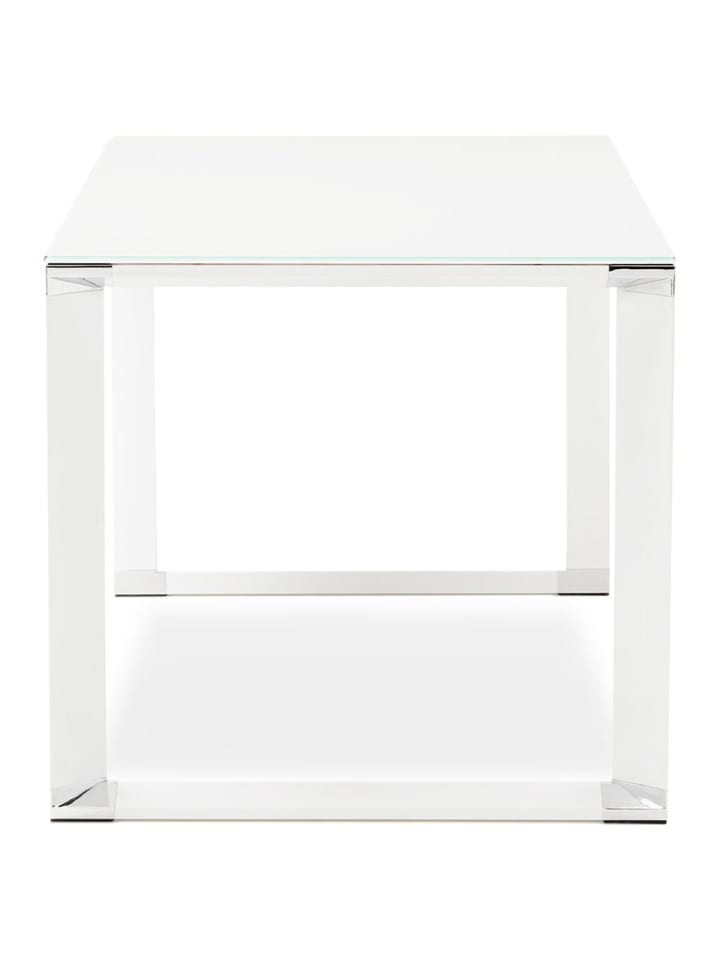 KADIMA DESIGN Schreibtisch Glas 160x80 cm funktional Chromdetails, Computertisch in Weiß günstig kaufen