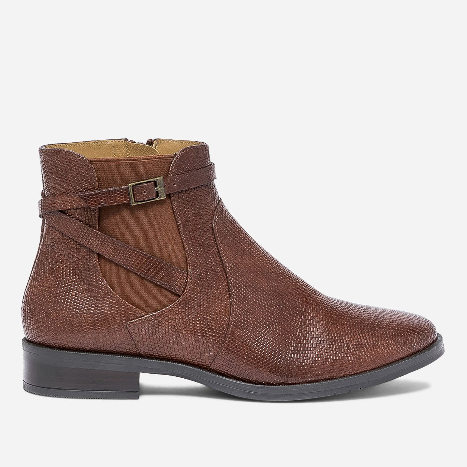 Chelsea boots ERAM FLEX cognac en cuir avec bride