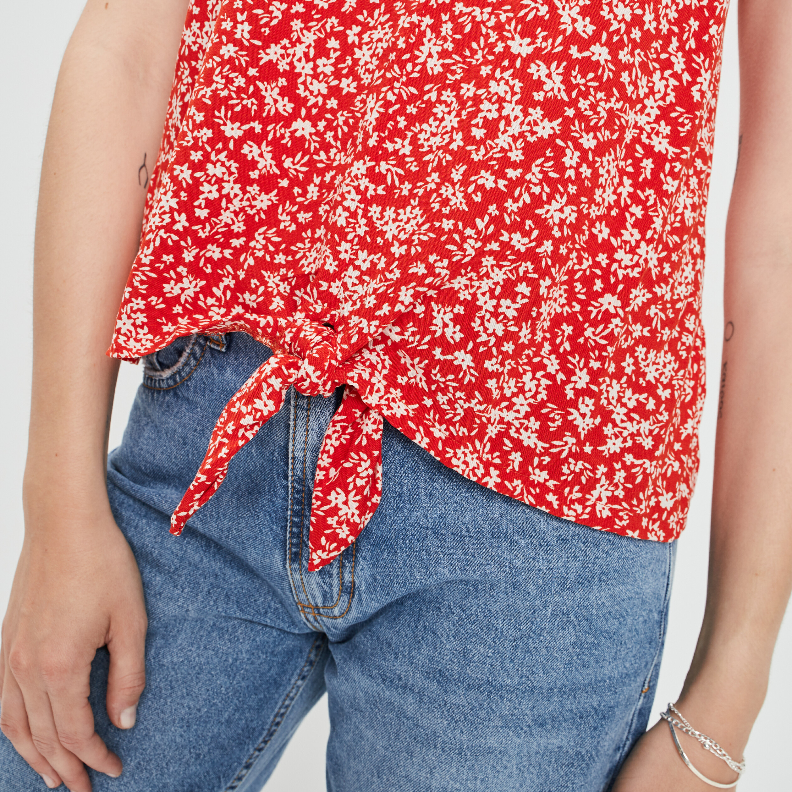 Blouse bretelles fines orange femme | La Halle